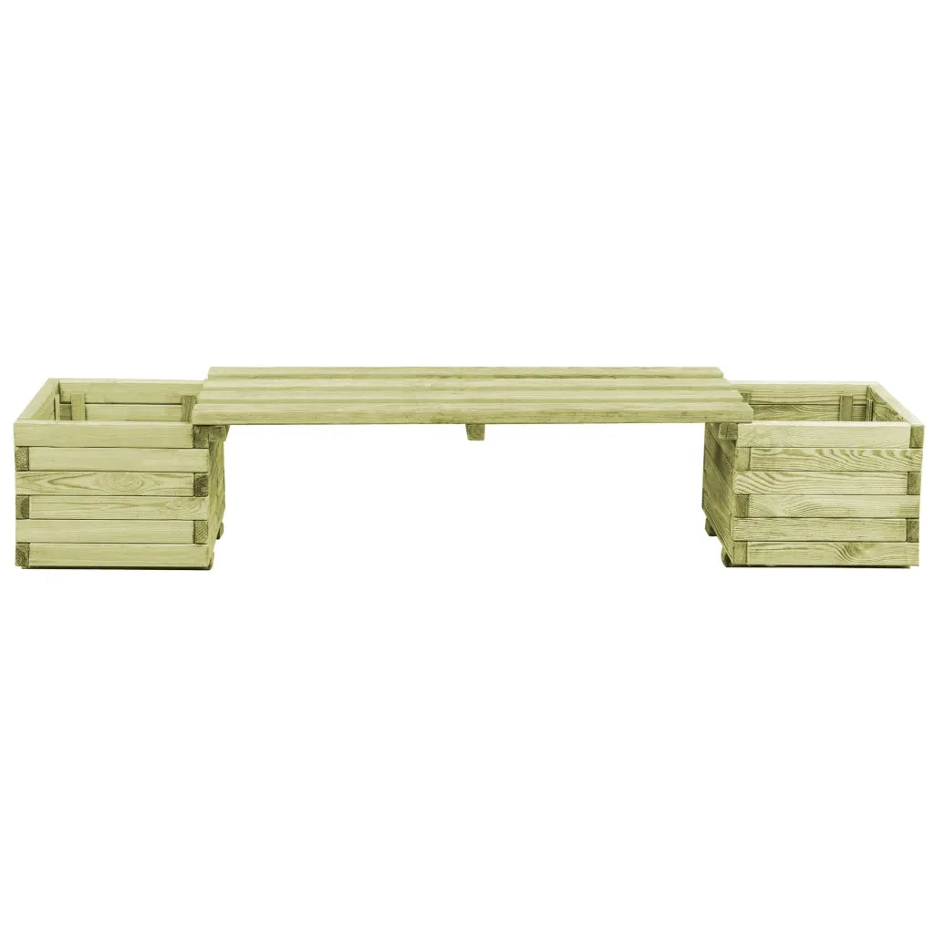 Fioriera da Giardino-Vaso da giardino con Panca in Legno di Pino Impregnato
