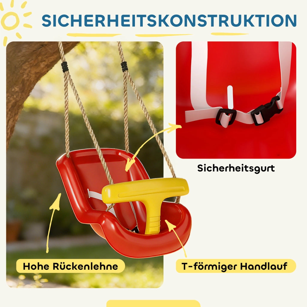 Sedia Dondolo Regolabile per Bambini con Sponde Sicurezza ¨C zephmum ¨C Rosso