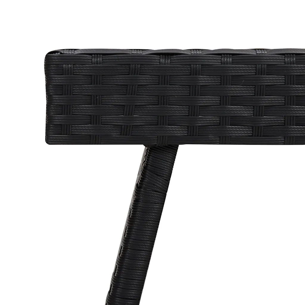 Tavolino | Tavolo laterale Pieghevole Nero 60x40x38 cm in Polyrattan