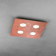 PATH PLAFONIERA 4 LUCI ATTACCO GX53 QUADRA FOGLIA RAME