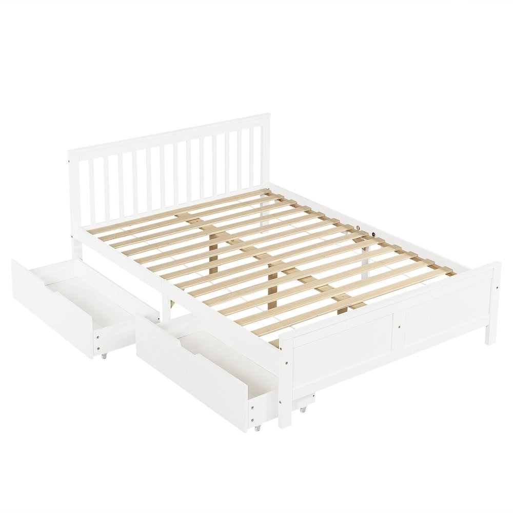 Letto Contenitore in Legno di Pino ¨C MINIMAL ¨C Bianco 140x200
