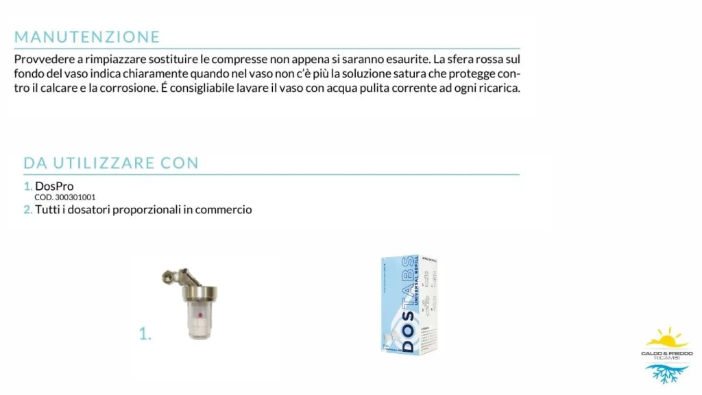 Manta Ecologica Ricarica Universale Di Polifosfati In Compresse Dostabs