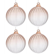 Palline di Natale in Vetro Beige Design senza Corona Nuance Diametro: 100 mm