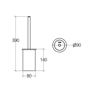 Lineabeta - Portascopino in vetro satinato / manico cromato