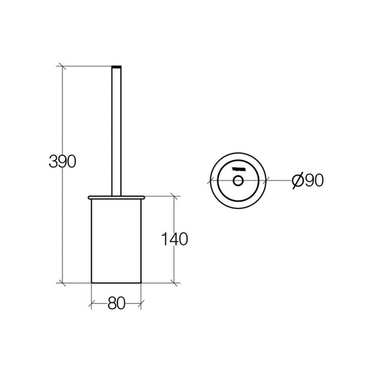 Lineabeta - Portascopino in vetro satinato / manico cromato