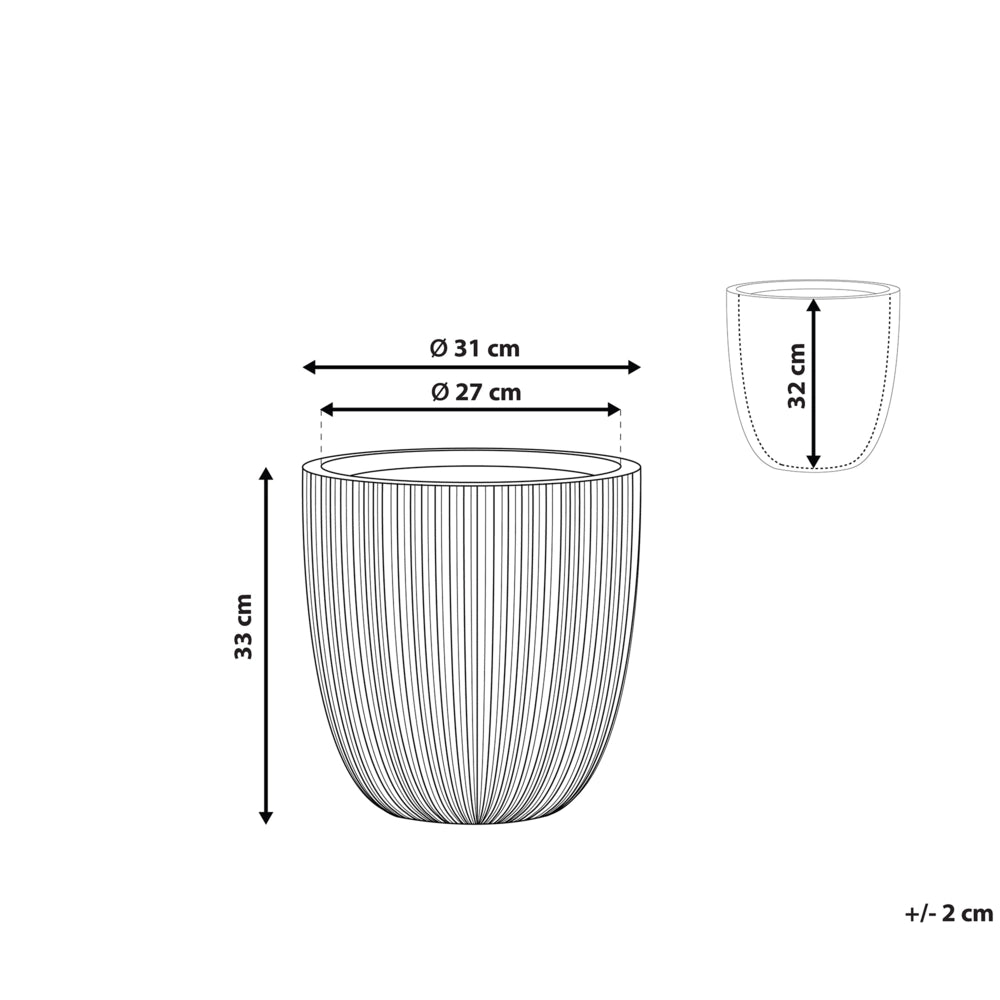 Vaso per fiori Fioriera alta in poliresina grigia 33 x ø 31 cm Accessori per decorazioni per interni e interni moderni e minimalisti