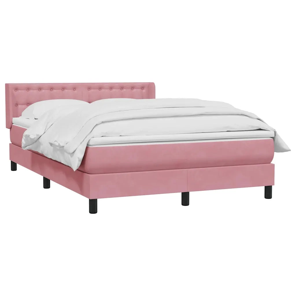 Giroletto a Molle con Materasso Rosa 160x220 cm in Velluto