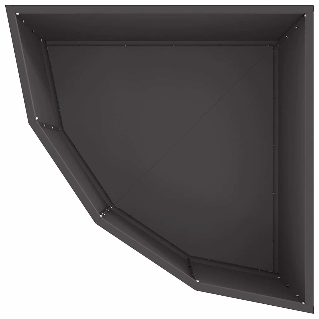 Vaso d'angolo Nero 60 x 60 x 35 cm Acciaio 883640