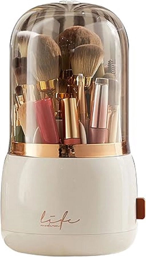 Organizzatore di Pennelli Make-up Rotanti con Coperchio - Opberger Multifunzionale per Make-up e Cosmetici