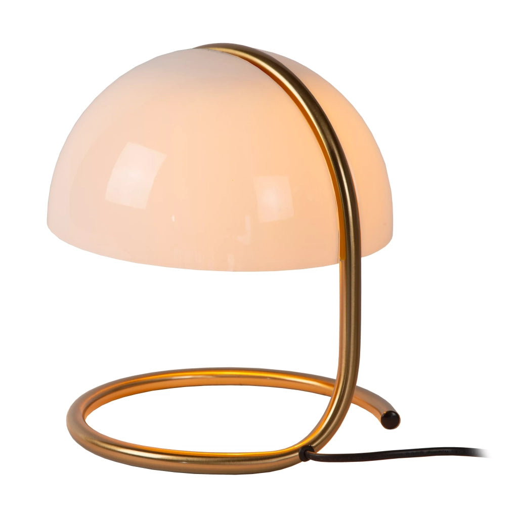 Lampada da tavolo rotonda bianca oro E27 Lucide Cato