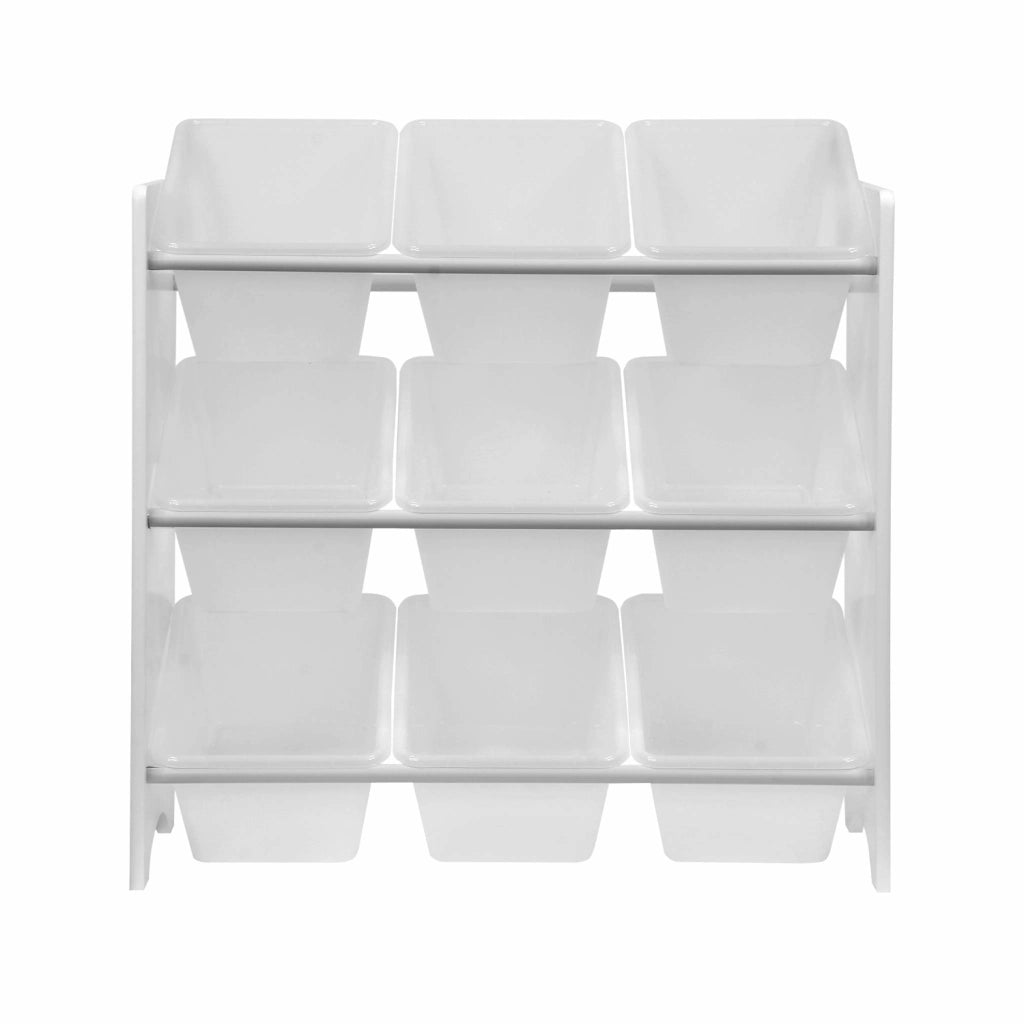 Contenitore per giocattoli con 9 scomparti, bianco
