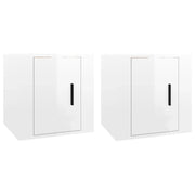 Mobile TV multimediale da parete mensola TV mobile TV sala da pranzo soggiorno camera da letto 2 pezzi lucido 40 x 34,5 x 40 cm bianco 02_0028947