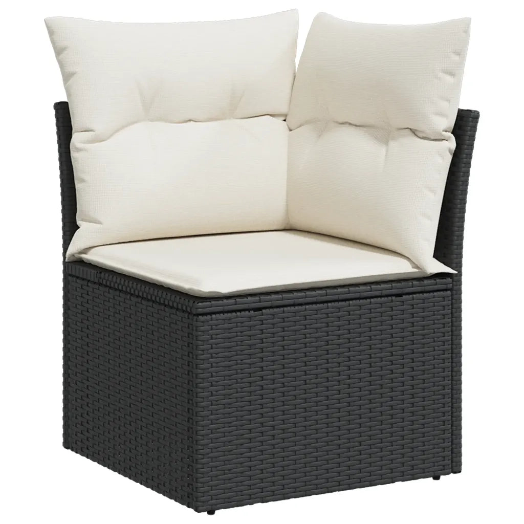 Set Divani da Giardino con Cuscini 7pz Nero Polyrattan 3225013