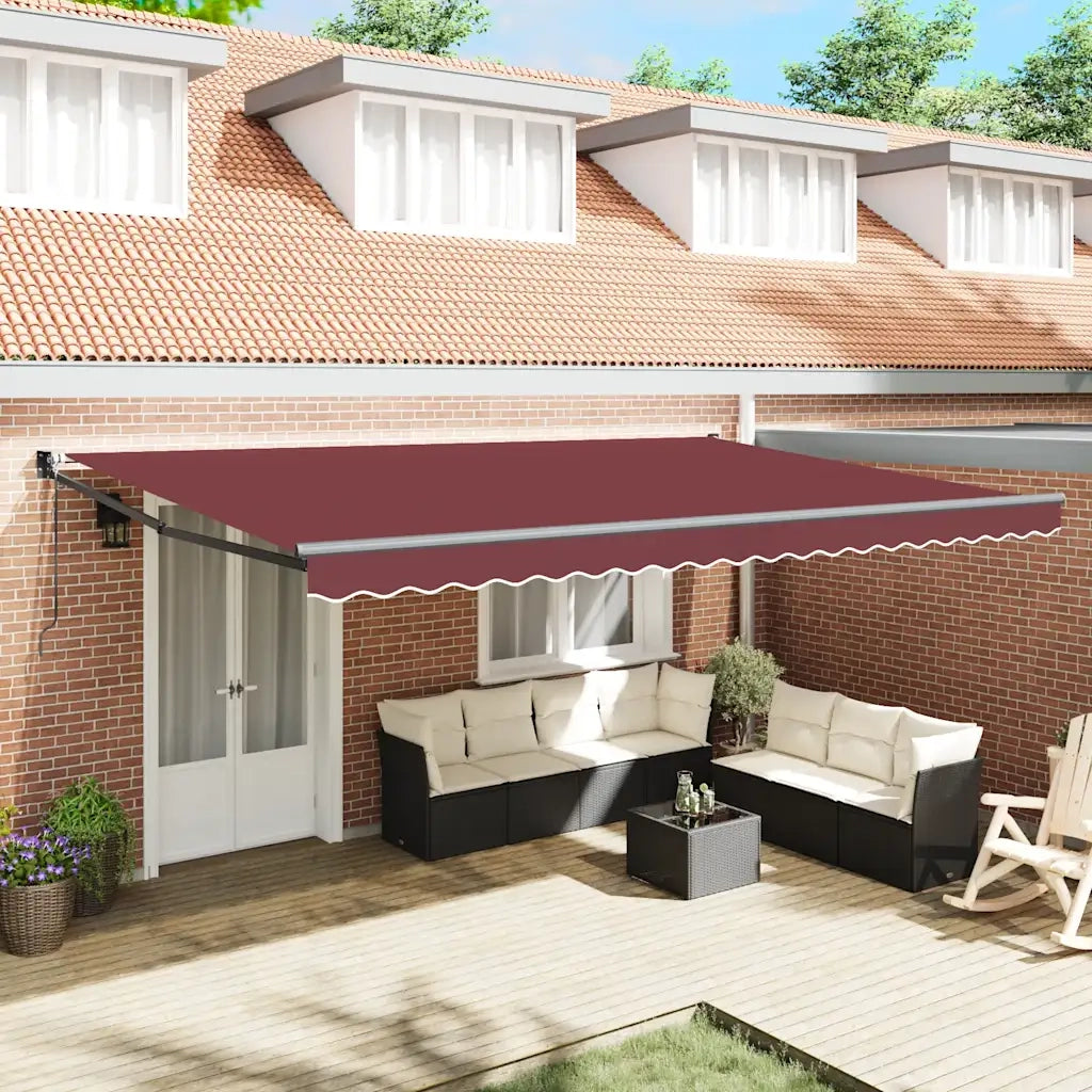 vidaXL Tenda da Sole Retrattile Automatica Bordò 500x300 cm
