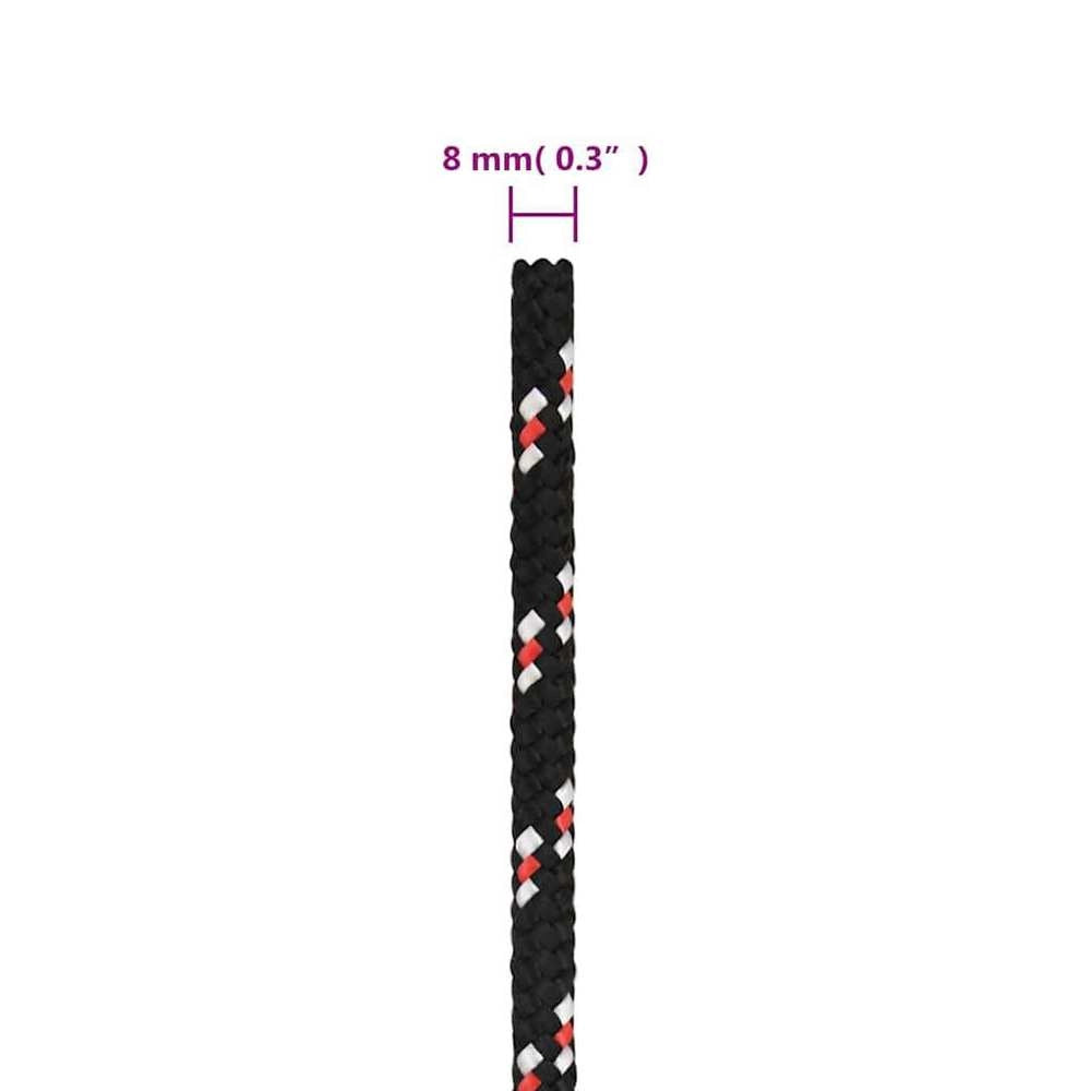 Boat Rope, Black, 8 Mm, 25 M, Polypropylene