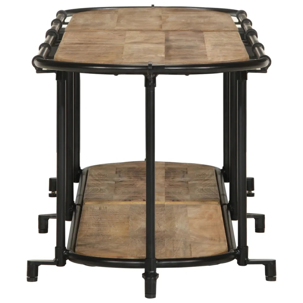 Mobile porta TV dal design industriale con ampio spazio di archiviazione 160 x 42 x 40 cm legno massello marrone 02_0057615