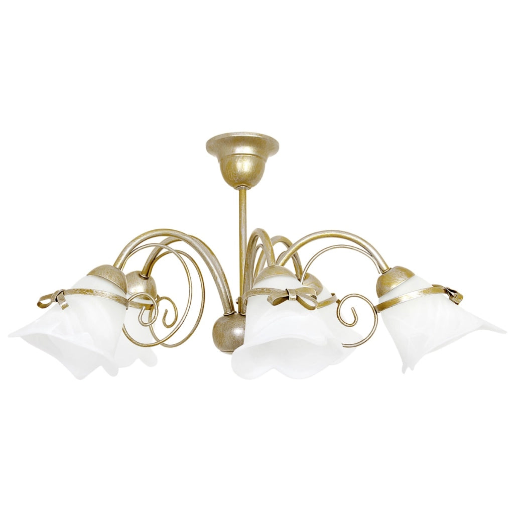 Lampada sospensione Luminex Kokarda oro 5xE14 Ø58 cm