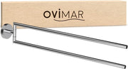 Maniglione per asciugamano, 2 braccia, acciaio inossidabile, argento, per forare, con due braccia come maniglione per asciugamano, supporto per forare o adesivo per la parete nella stanza da bagno.