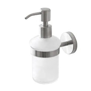 Porta dispenser per sapone liquido in vetro e acciaio inox satinato Galassia