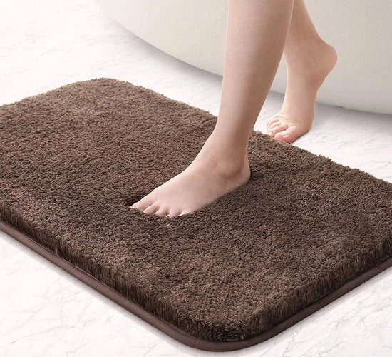 Tappeto per bagno in materiale assorbente con superficie antiscivolo per accesso in camera da letto, piuma per camera da letto