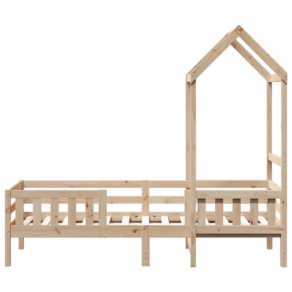 Letto singolo | Letto per adulti | Giroletto con Tetto 80x200 cm in Legno Massello di Pino