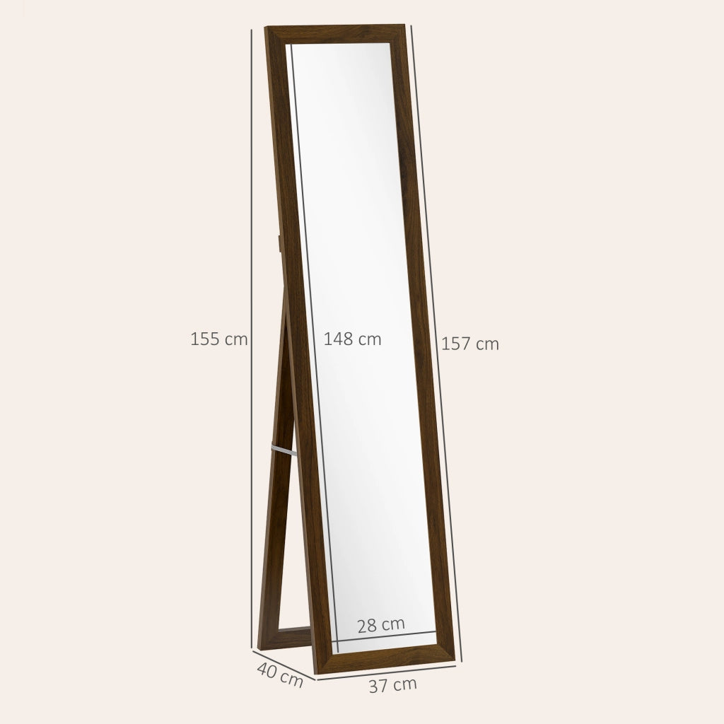 Specchio a Pieno Corpo 157x37 cm ¨C zephmum ¨C MDF Legno di Noce