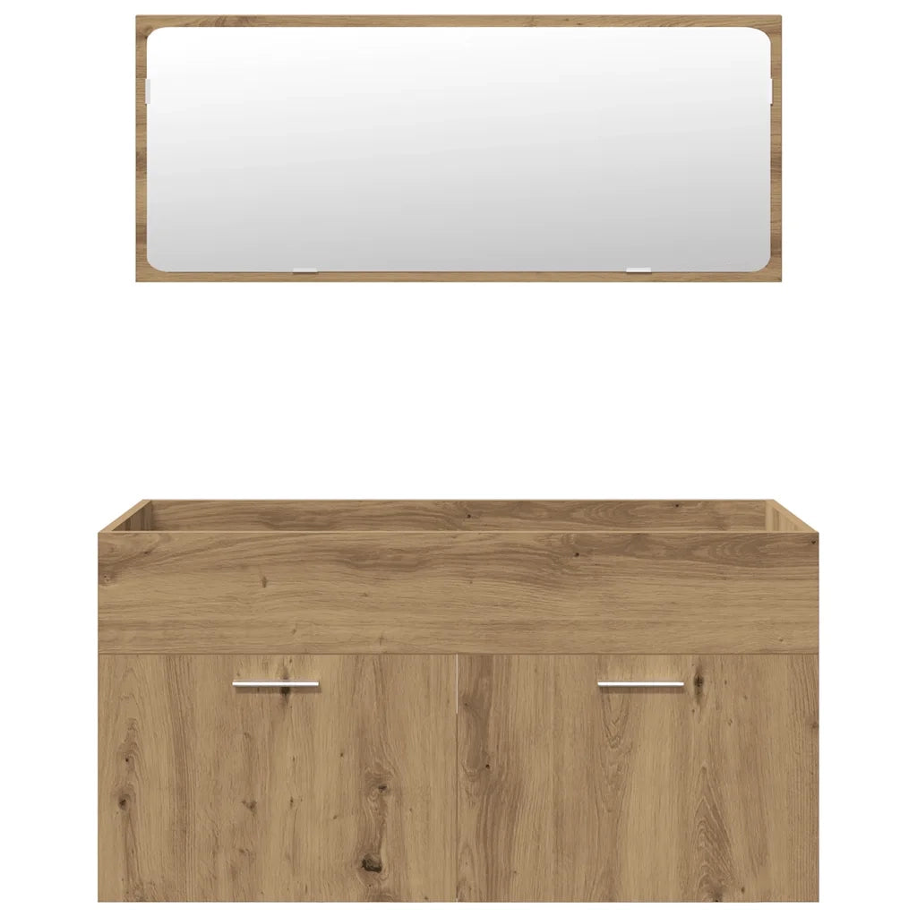 Set Mobili da Bagno 4 pz Rovere Artigianale Legno Multistrato 3328916