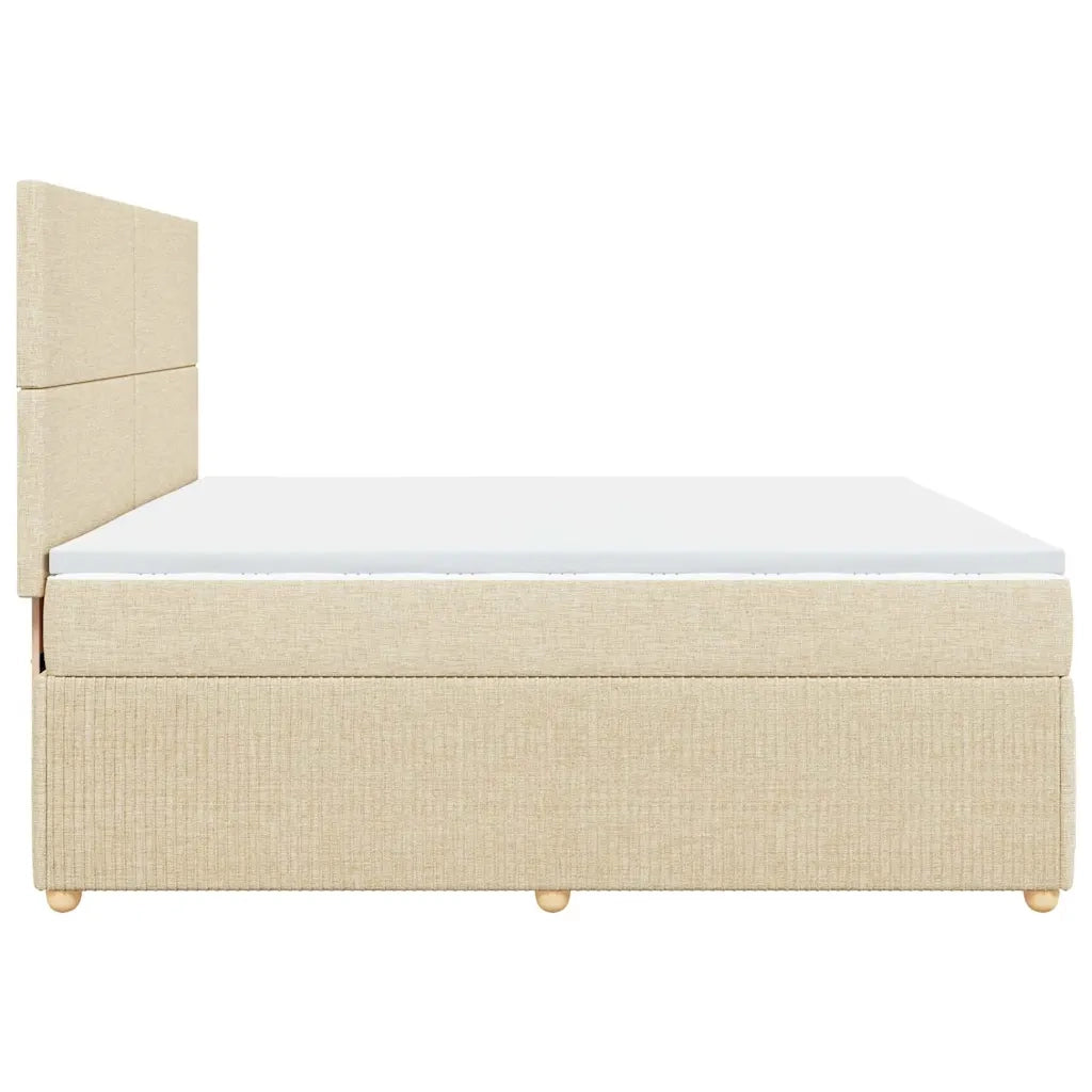 Giroletto a Molle con Materasso Crema 200x200 cm in Tessuto