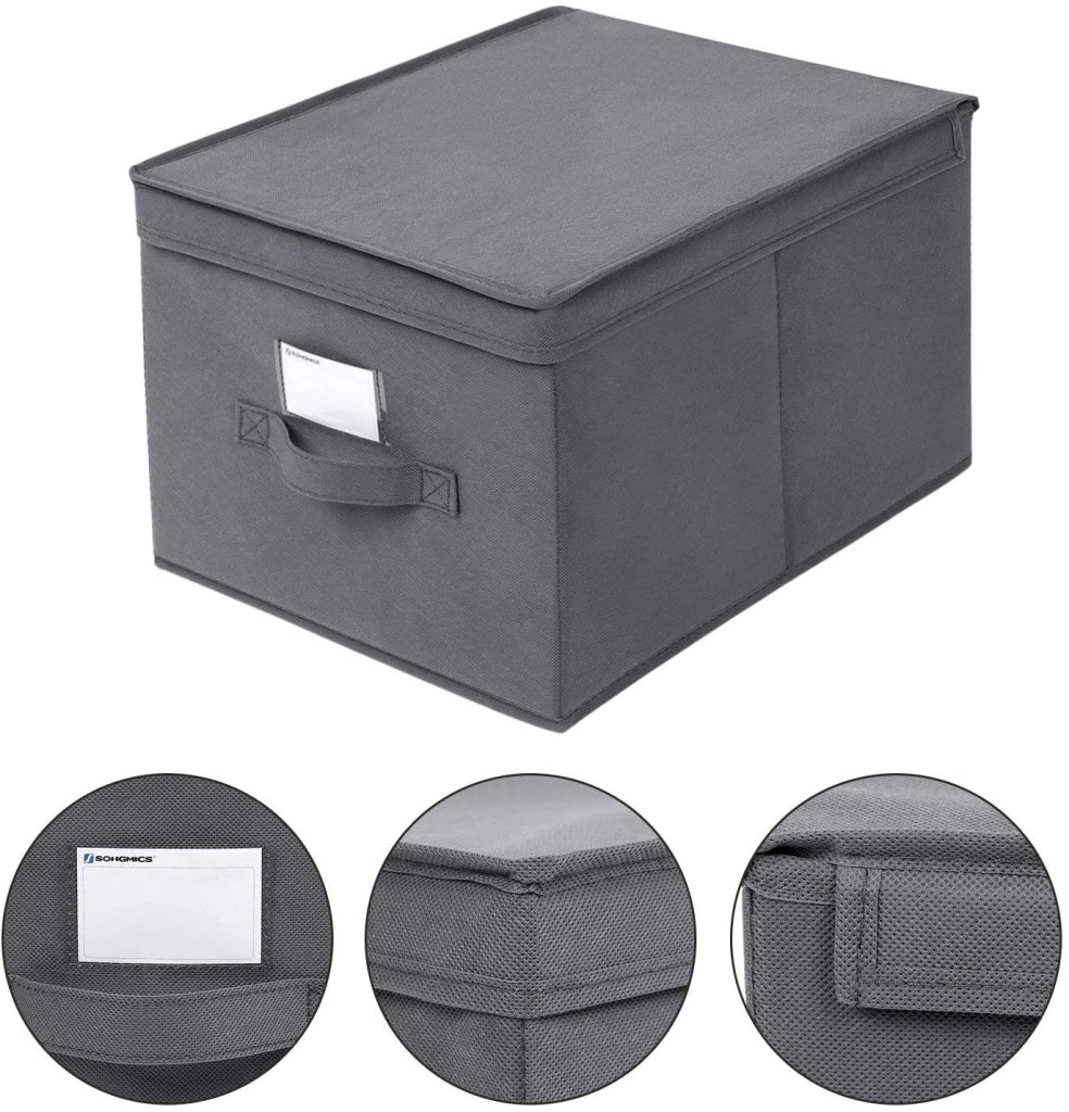 Set di 3 scatole portaoggetti in tessuto non tessuto 30 x 40 x 25 cm grigio 12_0000084/2