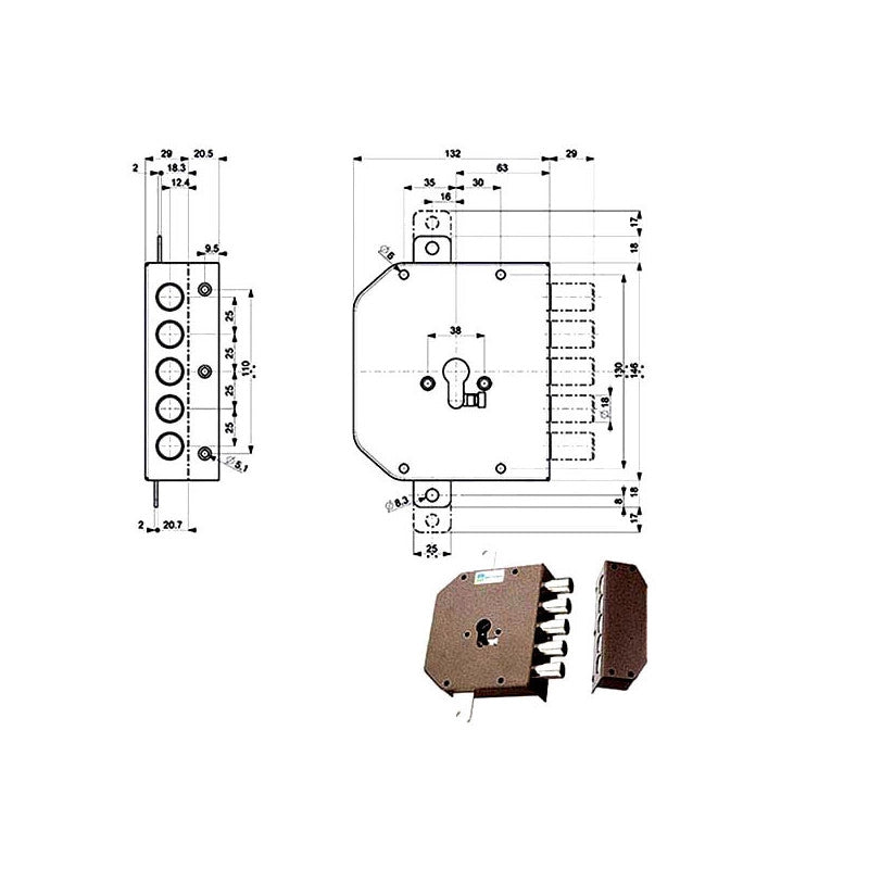 Serratura Sic.Triplice Dx 38620 Mottura