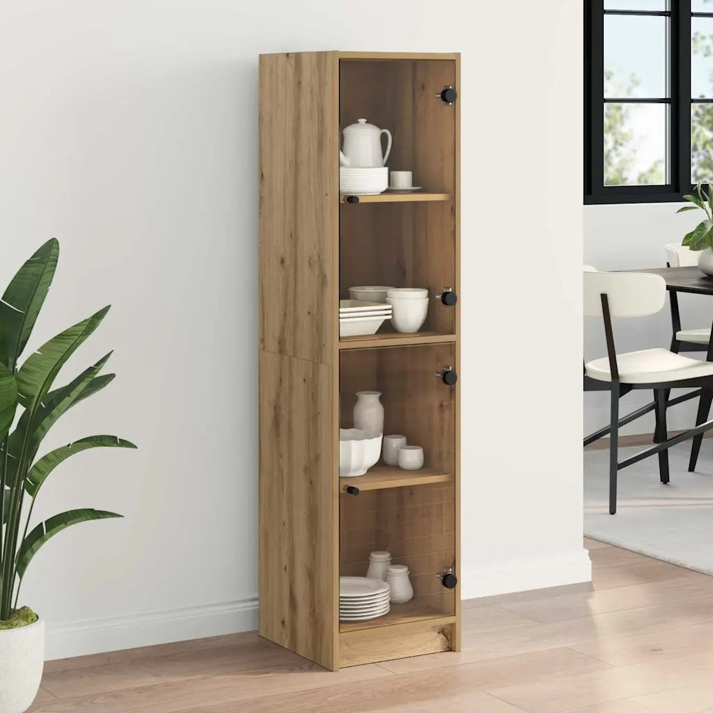 Credenza | Madia | Buffet da pranzo | Armadio da pranzo Rovere artigianale 35 x 37 x 142 cm Legno multistrato