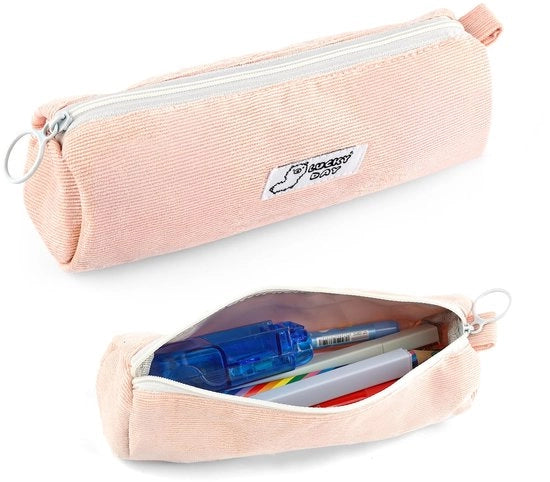 Etui per matite in corduroy, etui per matite estetico, etui per matite, etui per matite rosa per ragazze, etui per matite alla moda, per adolescenti, adulti, ufficio scolastico