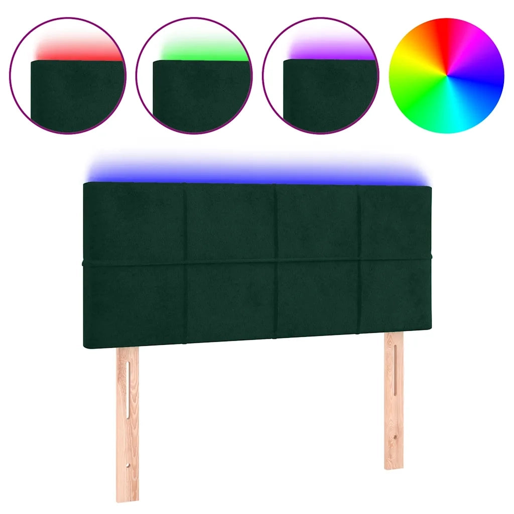 Testiera | Testata a LED Verde scuro 90x5x78/88 cm in Similpelle