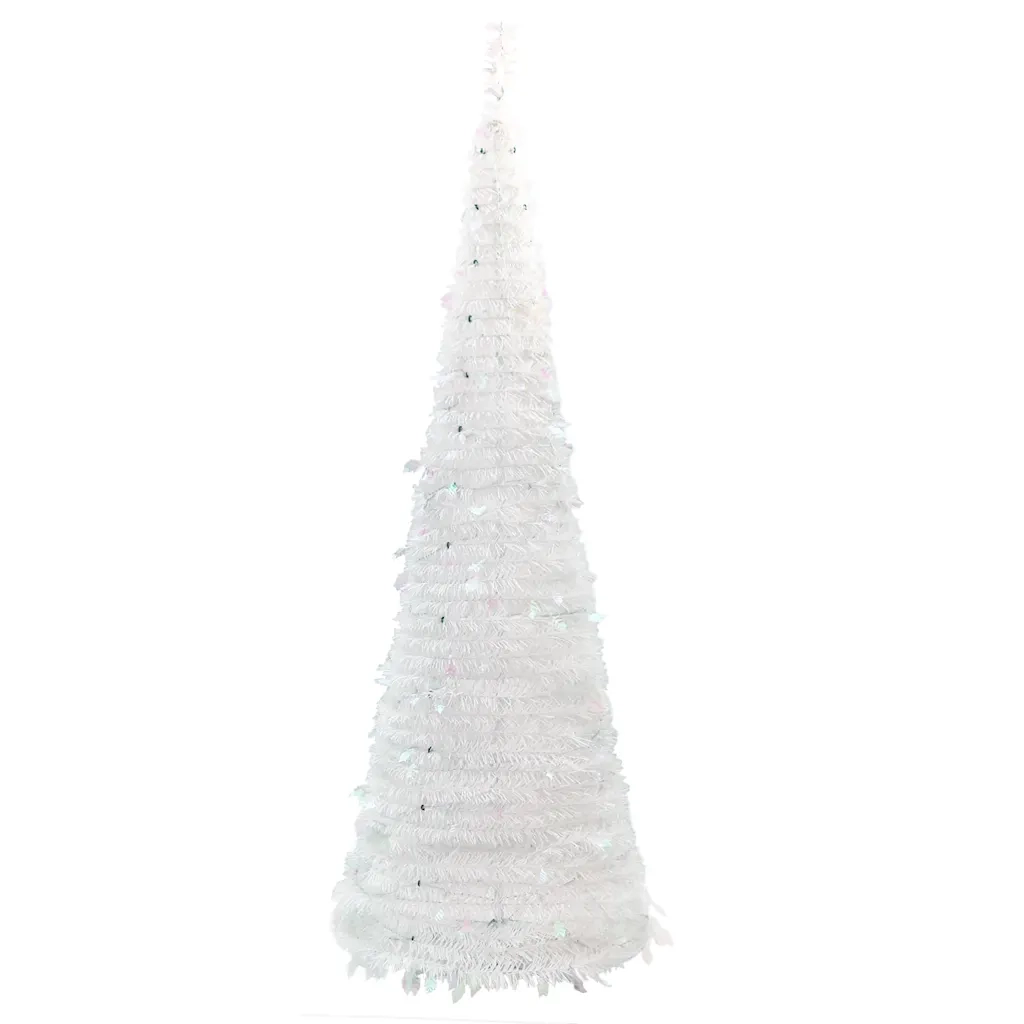 Albero di Natale Artificiale Pop-up con 50 LED Bianco 120 cm