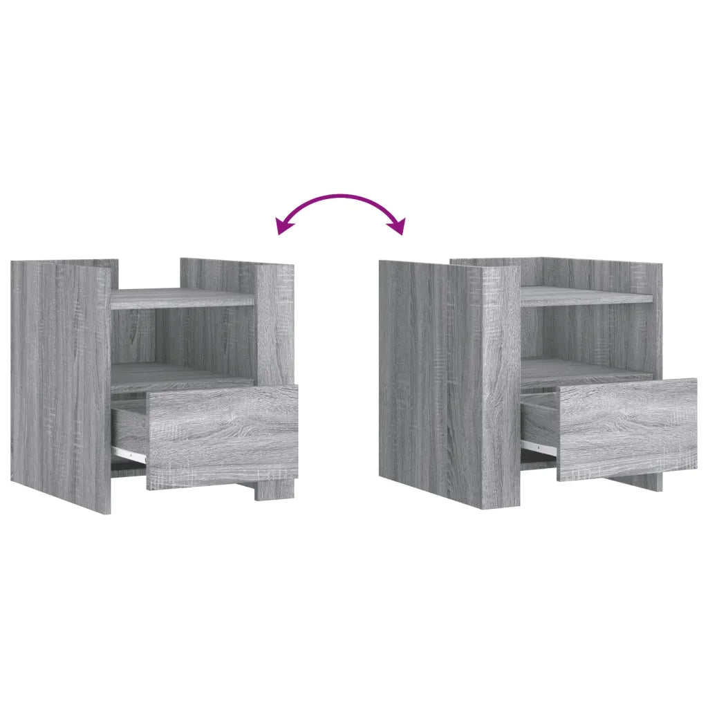 Comodino-Tavolino da notte Grigio Sonoma 45x50x50 cm in Truciolato 666237