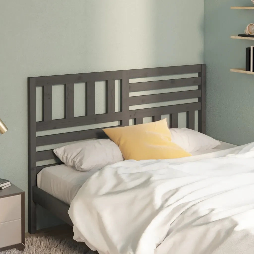 Testiera | Testata Letto Grigia 166x4x100cm in Legno Massello di Pino