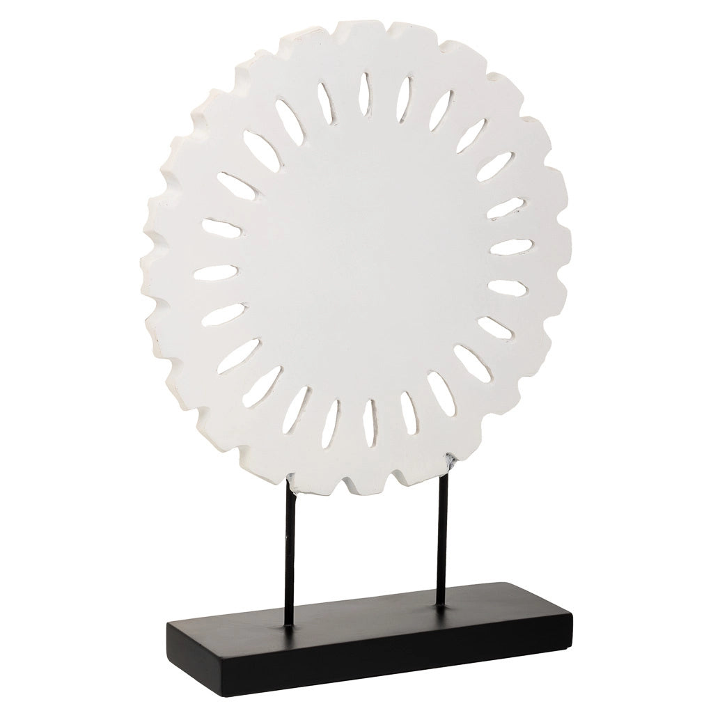 Figura decorativa in poliresina bianca 29,5x9x40h