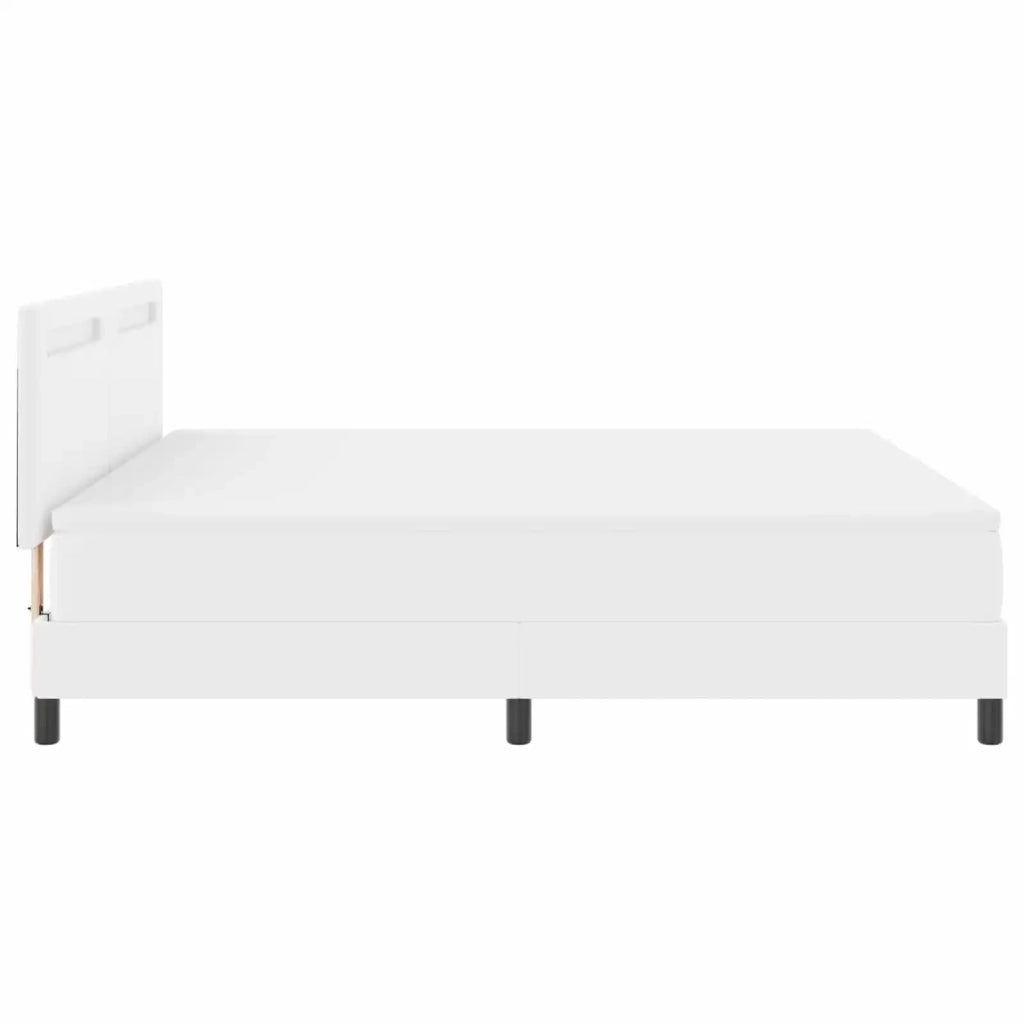 Letto a molle con materasso Bianco 180 x 200 cm Pelle sintetica 3339061