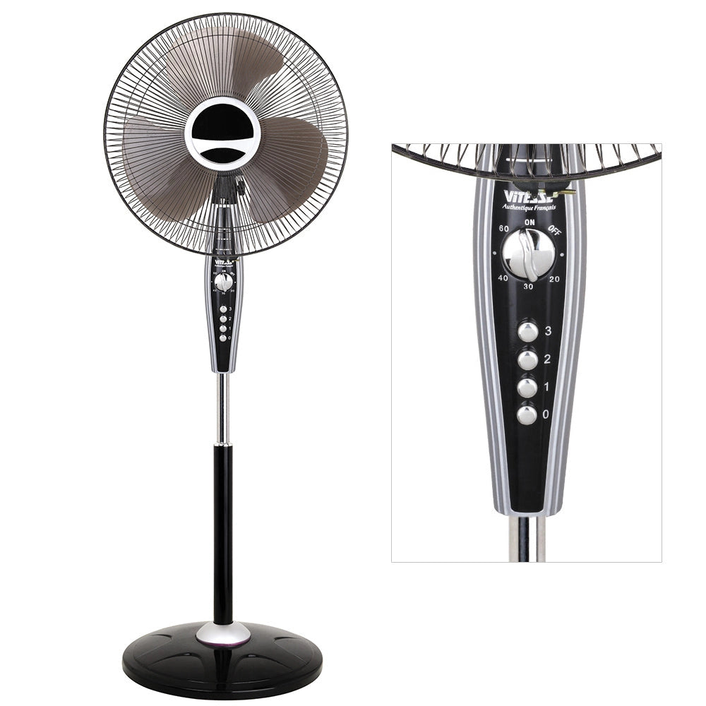 Ventilatore a Piantana 40Cm Oscillante con Timer in Abs 3 Velocita' 40W