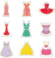 Set a forma di biscotto 9 pezzi per abiti da sera, vestiti da sposa, abiti da cocktail, biscotti per biscotti, fondant, pasticceria, glassa e decorazione di torte, realizzato in acciaio inossidabile