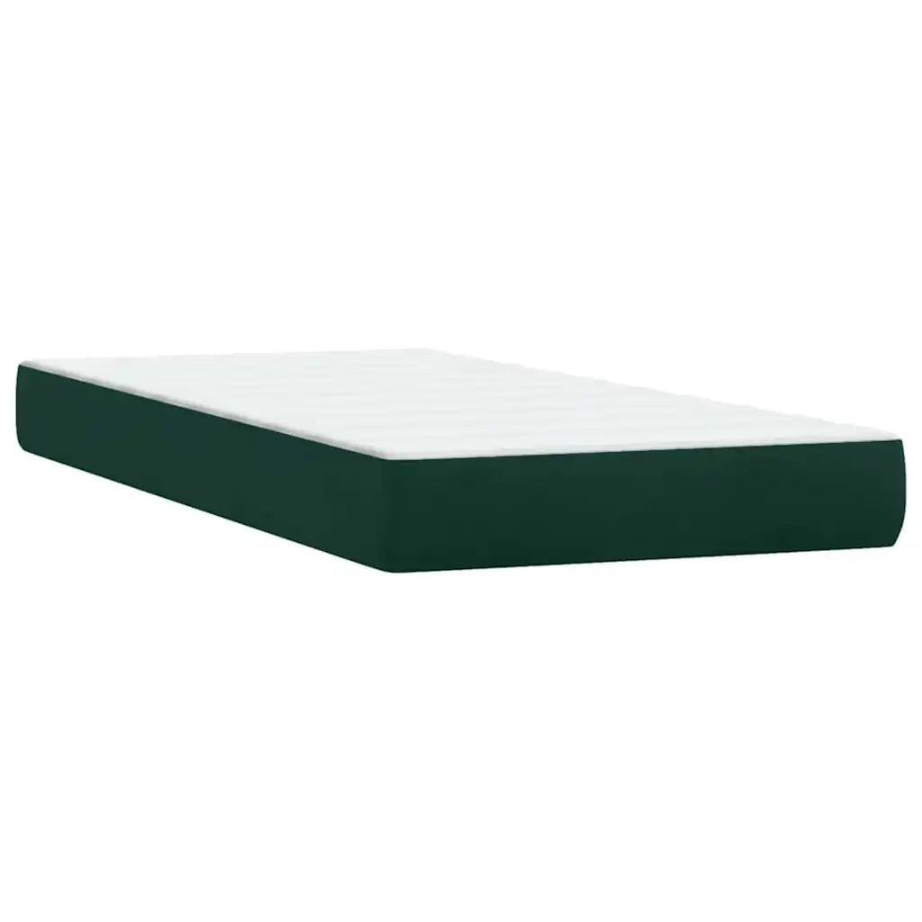 vidaXL Giroletto a Molle con Materasso Verde Scuro 180x220 cm Velluto