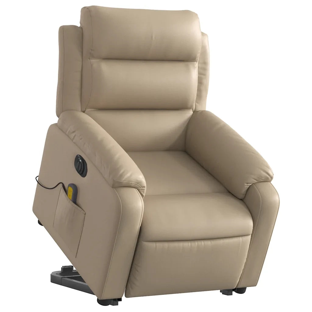 Poltrona Alzapersona Massaggio Elettrica Cappuccino Similpelle