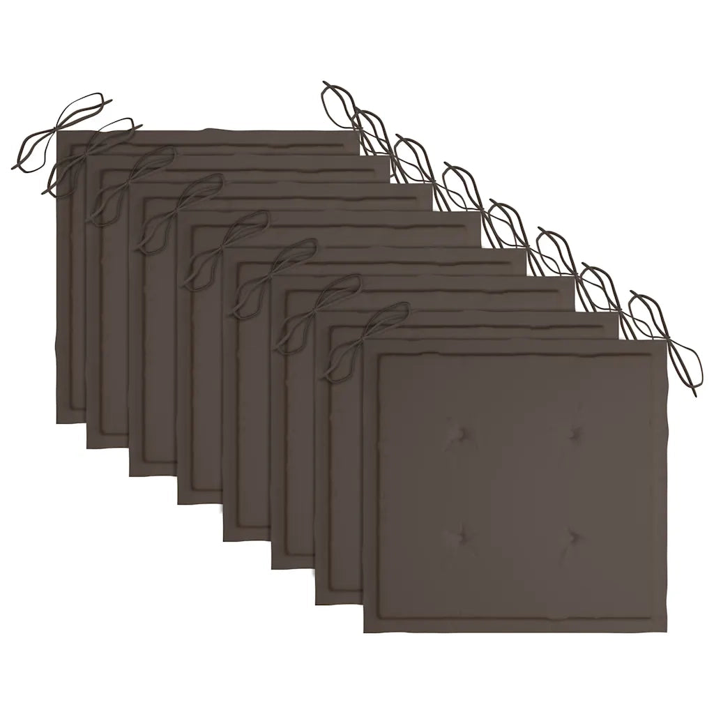 Sedie da Giardino Impilabili 8 pz con Cuscini Massello di Teak 3073248