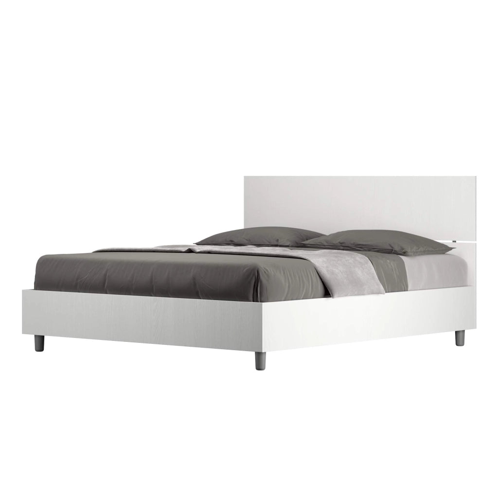 Letto matrimoniale senza rete 160x190 testata dritta bianco frassino Demas