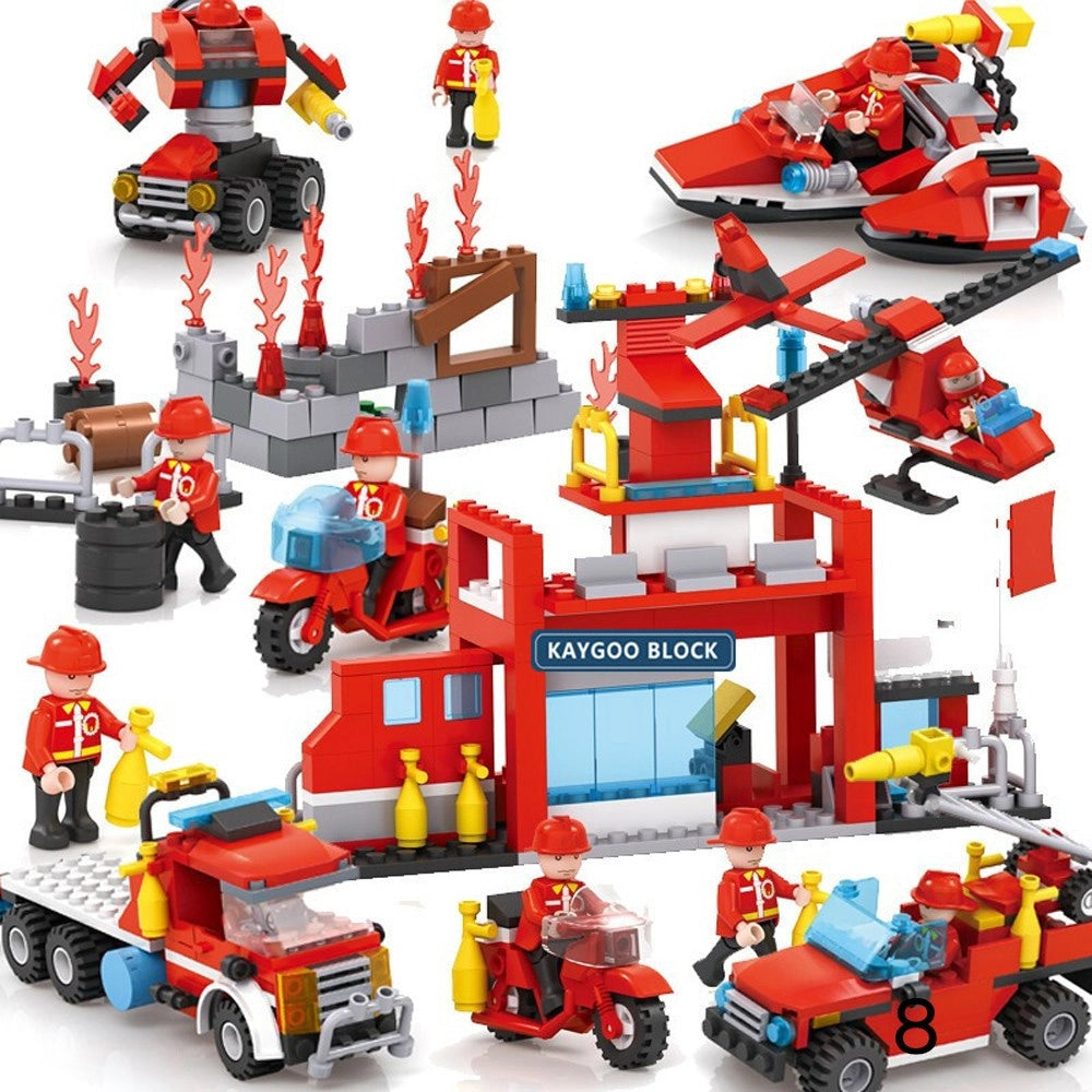 Trade Shop - Costruzioni Per Bambini Blocks Firefighters Pompieri Diy 8 Set Assortiti -