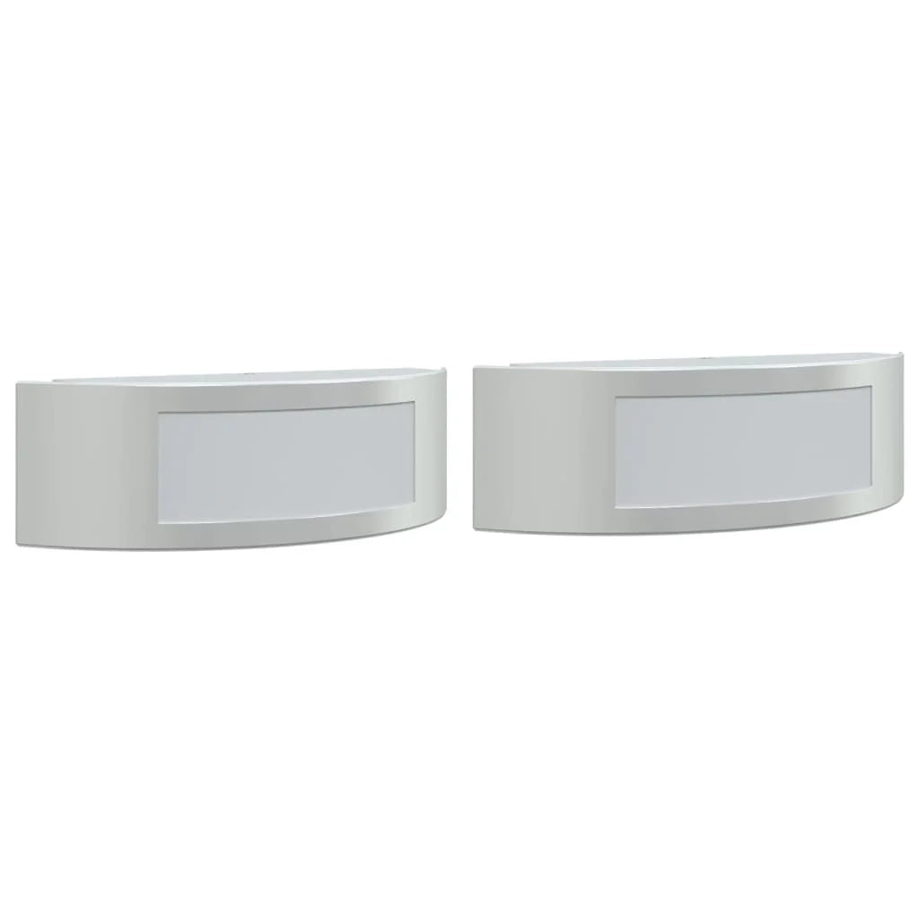 Set di 2 versatili ed eleganti applique da esterno 31,5 x 9 x 10 cm acciaio inox argento 02_0056613