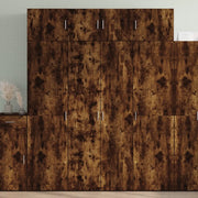 Credenza Rovere Fumo 80x42,5x185 cm in Legno Ingegnerizzato