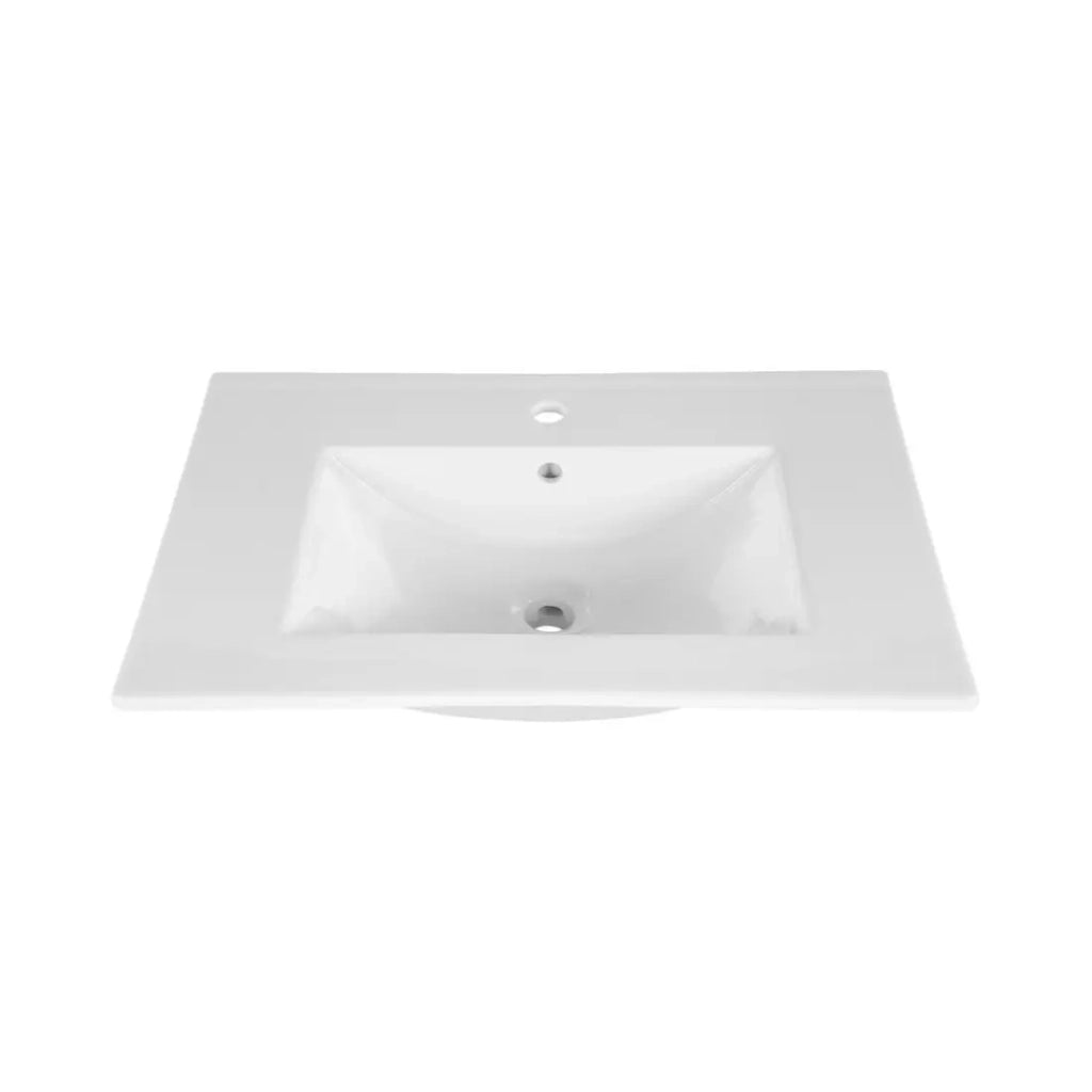 Set da bagno FIDJI: mobile sottolavabo 80cm + lavabo da incasso bianco + sifone + piedi