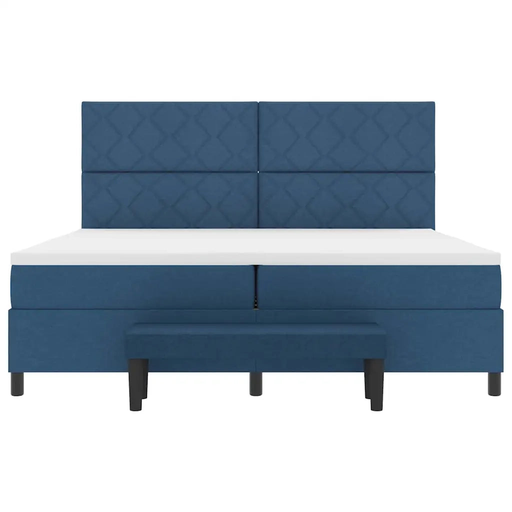 Letto a molle con materasso Blu 200 x 200 cm Tessuto