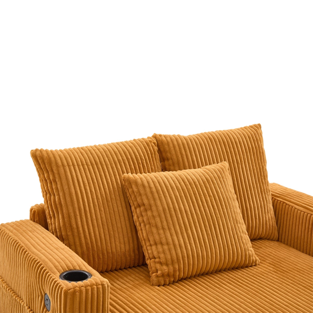 Chaise Longue Reclinabile con LED, USB e Portabicchieri ¨C MINIMAL ¨C Similpelle